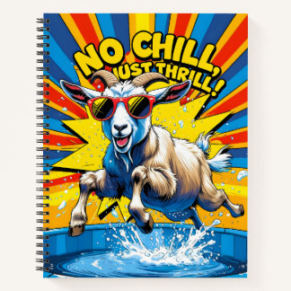 Carnet Été chèvre sauvage Splash piscine Rétro