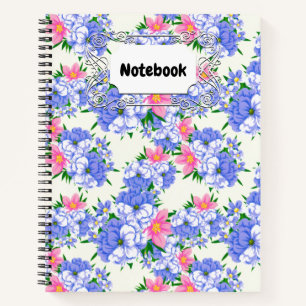 Carnet Eté Jardin Floral Rose violet Aquarelle