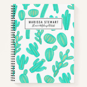 Carnet Été Neon Turquoise Green Tropical Cactus Plantes