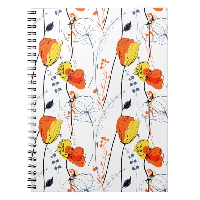 Carnet Été tropical | Belles fleurs jaunes Design (Devant)