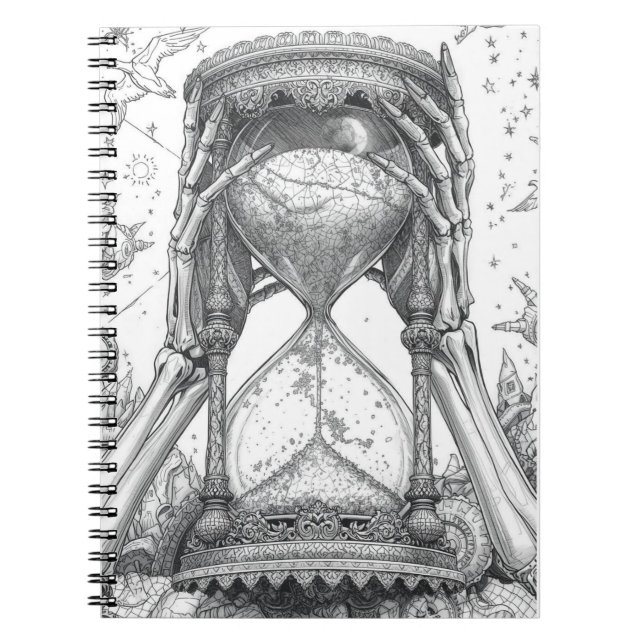 Carnet Eternal Flow Vintage Hourglass Ink Sketch Notebook (Devant)