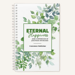 Carnet Eternal Happiness Convention Watercolor Greenery