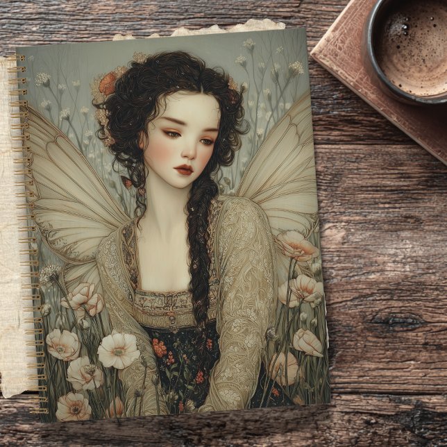 Carnet Ethereal Fairy With Wings in flower Garden Art  (Créateur téléchargé)