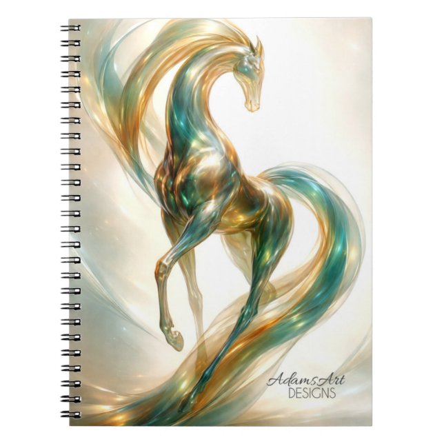 Carnet Ethereal Glass Horse Flow – Fantasy Abstract (Devant)