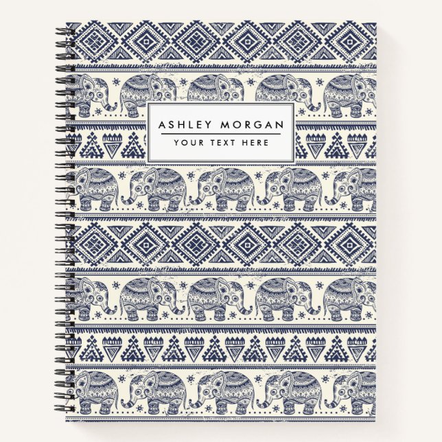 Carnet Ethnic Tribal Aztec Elephant Motif (Devant)