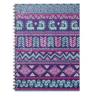 Carnet Ethnique Tribale : Motif coloré sans couture.