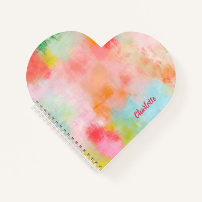 Carnet Étincelle de printemps - Corail rose - Nom ou Mono (Devant)