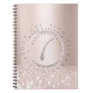 Carnet Étincelle rose de parties scintillantes de logo