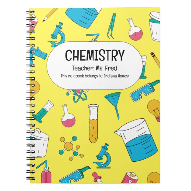 Carnet Étincelle Ta Science ! UNE CHIMIE personnalisée (Devant)