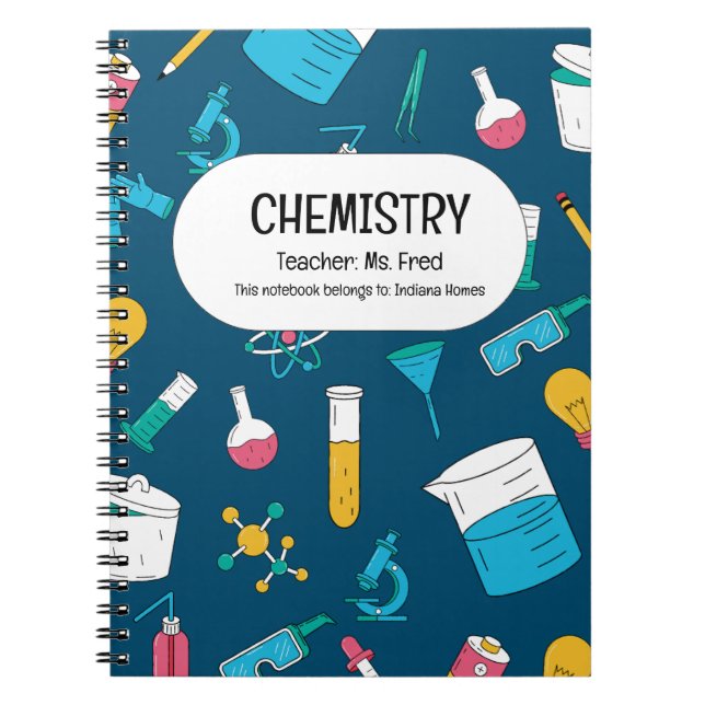 Carnet Étincelle Ta Science ! UNE CHIMIE personnalisée (Devant)