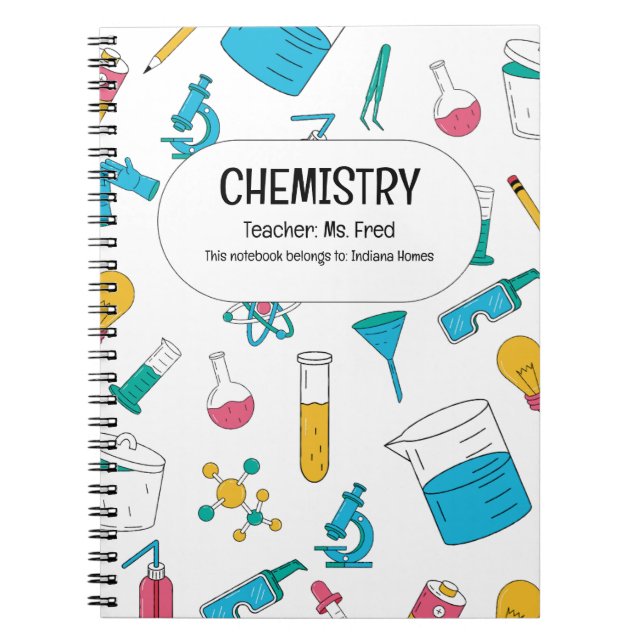 Carnet Étincelle Ta Science ! UNE CHIMIE personnalisée (Devant)