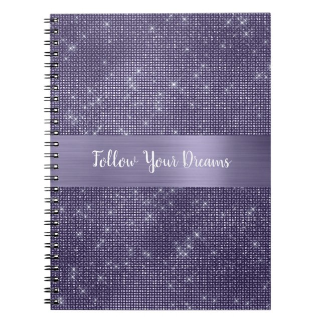 Carnet Étincelle Violette Citation Personnalisée   (Devant)
