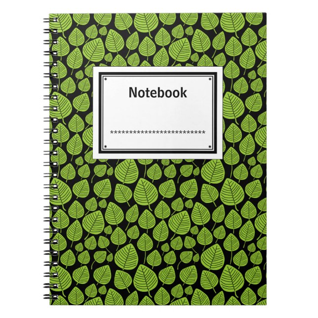 Carnet Étiqueté - Martien vert sur noir (Devant)