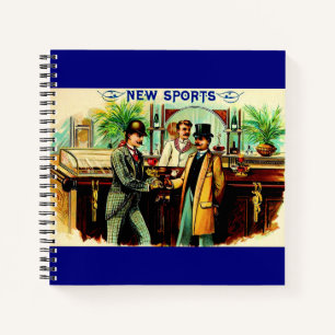 Carnet étiquette de boîte à cigares New Sports vers 1900
