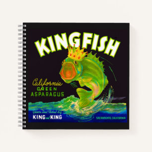 Carnet étiquette de caisse d'asperges de Kingfish dans le
