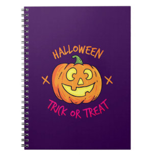 Carnet Étiquette de citrouille d'Halloween Trick or Treat