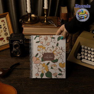 Carnet Étiquette de nom personnalisée Soft Pastel Floral