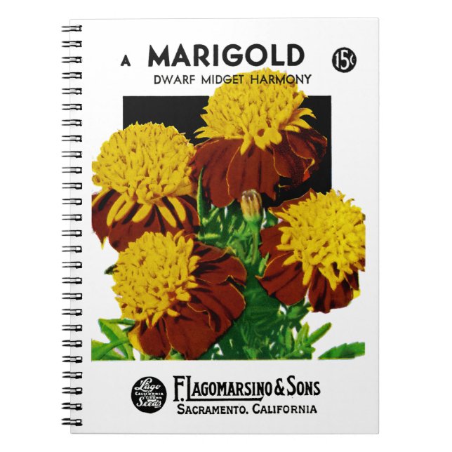 Carnet Étiquette de paquets de semences Marigold (Devant)