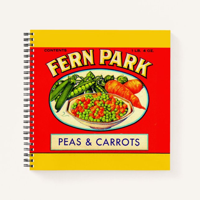 Carnet étiquette de pois et de carottes de Fern Park dans (Devant)