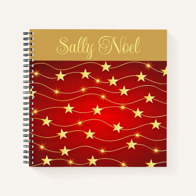 Carnet étoile brillante personnalisé (Devant)