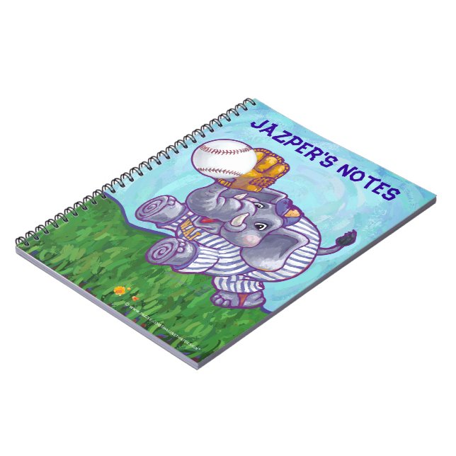 Carnet Étoile de baseball éléphant personnalisée (Côté gauche)