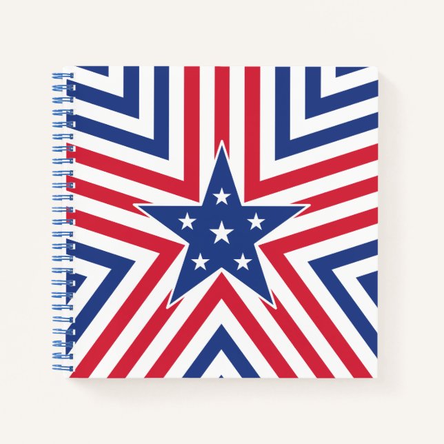 Carnet Étoile de la Liberté (Rayures) (Devant)