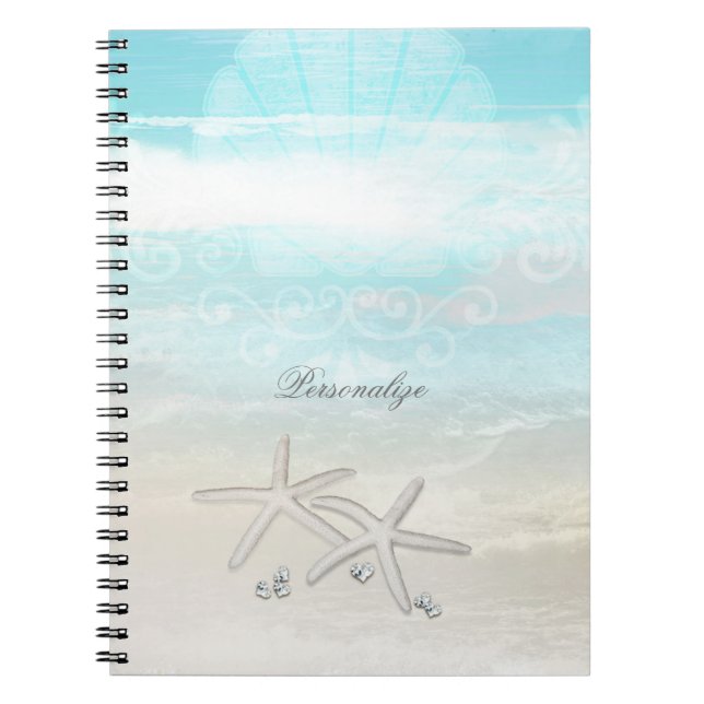 Carnet Étoile de mer blanche de plage élégante chic d'été (Devant)