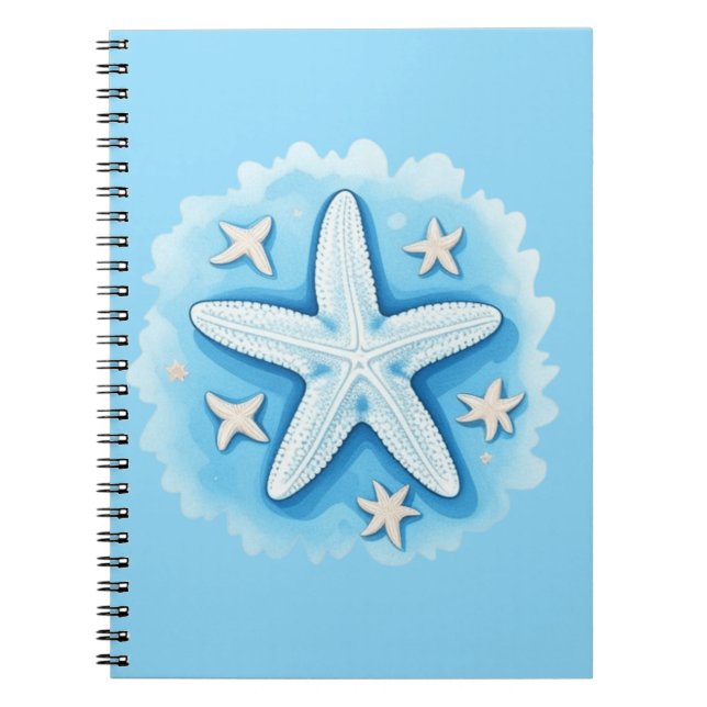 Carnet Étoile de mer en bleu (Devant)
