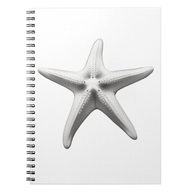 Carnet Étoile de mer noire et blanche (Devant)