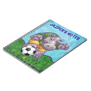 Carnet Étoile du football mignonne d'hippopotame
