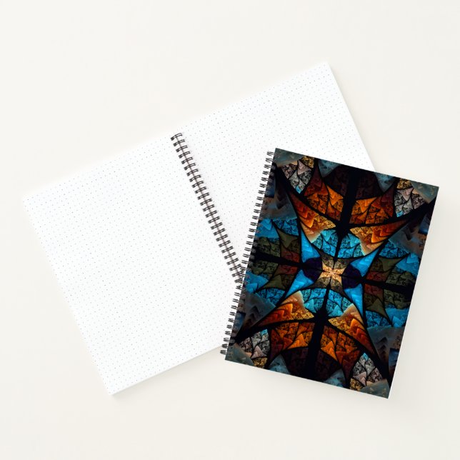 Carnet Étoile matelassée abstraite en bleu (Intérieur)