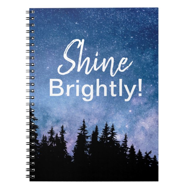 Carnet Étoiles brillantes citation motivation ciel étoilé (Devant)