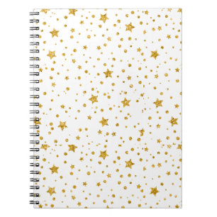 Carnet Étoiles célestes blanches et or modernes