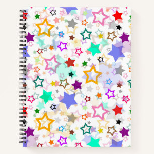Carnet Étoiles colorées blanches