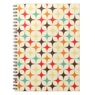 Carnet Étoiles colorées Motif géométrique rétro
