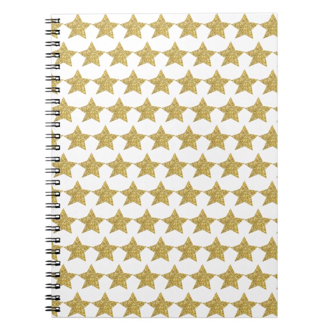 Carnet Etoiles de Parties scintillant d'or blanc (Devant)