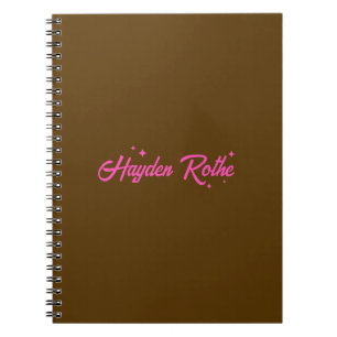 Carnet Étoiles de typographie rose Brown rétro