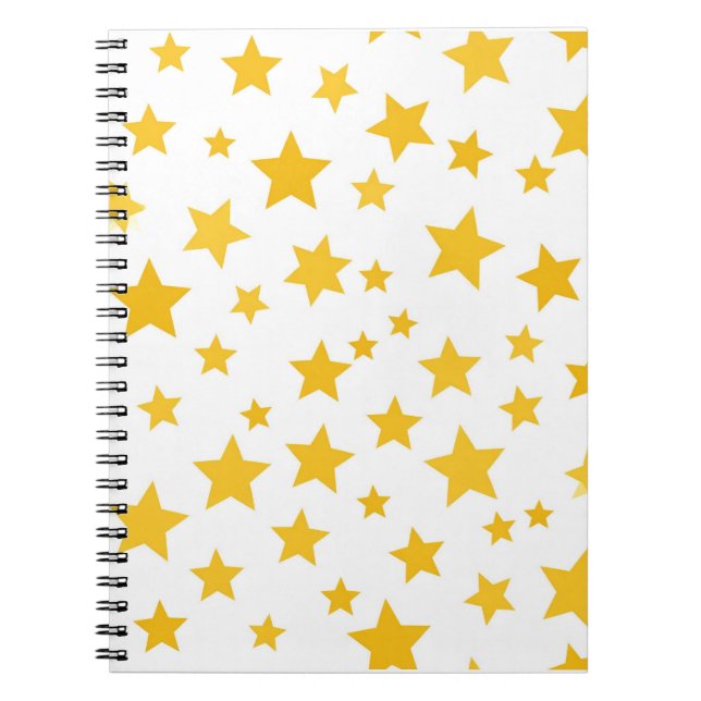 Carnet étoiles jaunes sur fond blanc (Devant)