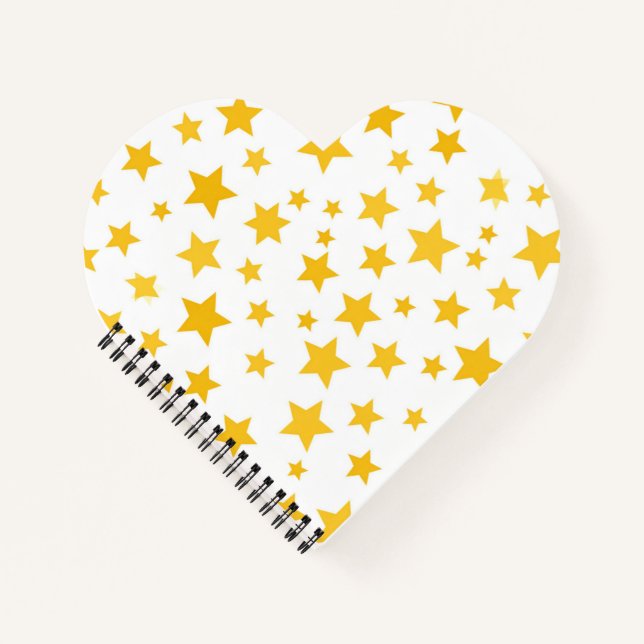 Carnet étoiles jaunes sur fond blanc (Devant)