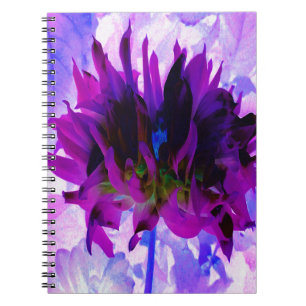 Carnet Étonnant violet et noir cactus Dahlia