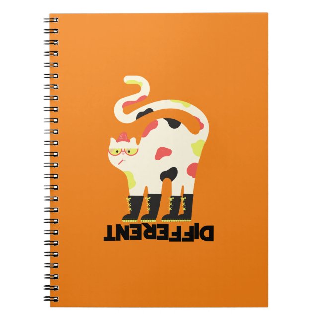 Carnet Être différent drôle drôle de design de chat funky (Devant)