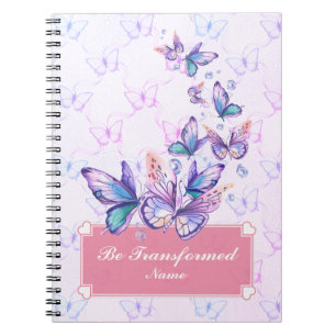 Carnet Être Transformé, Papillon Violet Et Lavande En Spi