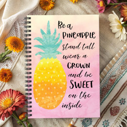 Carnet Être un ananas Inspirationnel Aquarelle Typographi