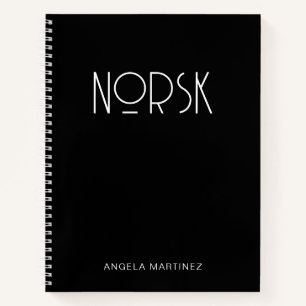 Carnet Étude de langue dans un style rétro noir et blanc