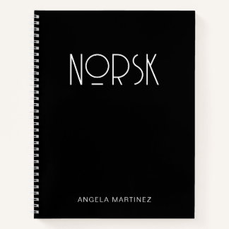 Carnet Étude de langue dans un style rétro noir et blanc
