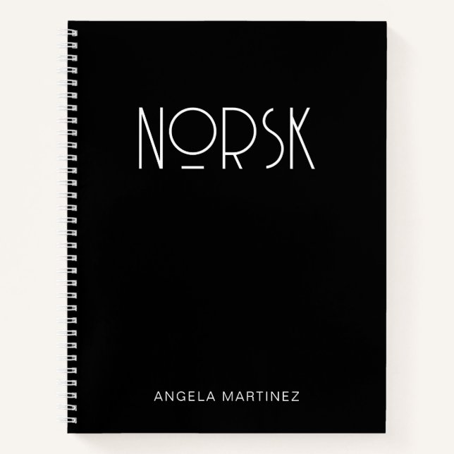 Carnet Étude de langue dans un style rétro noir et blanc (Devant)