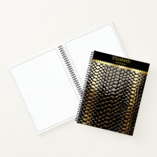 Carnet Étude des motifs de serpent noir et or