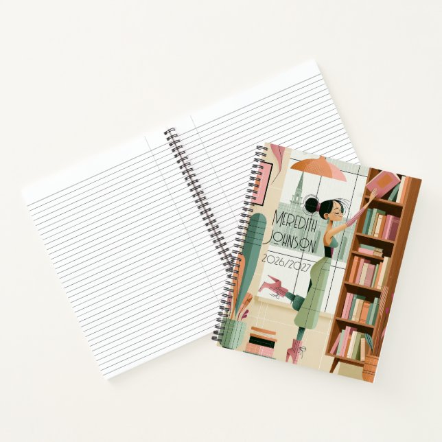 Carnet Étude Rétro Moderne du Milieu du Siècle Notes d'Ét (Intérieur)