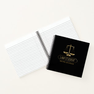 Carnet Étudiant en droit - Noir et or