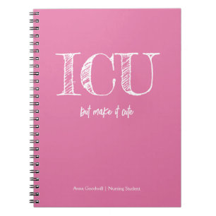 Carnet Étudiant en soins infirmiers rose minimaliste tend